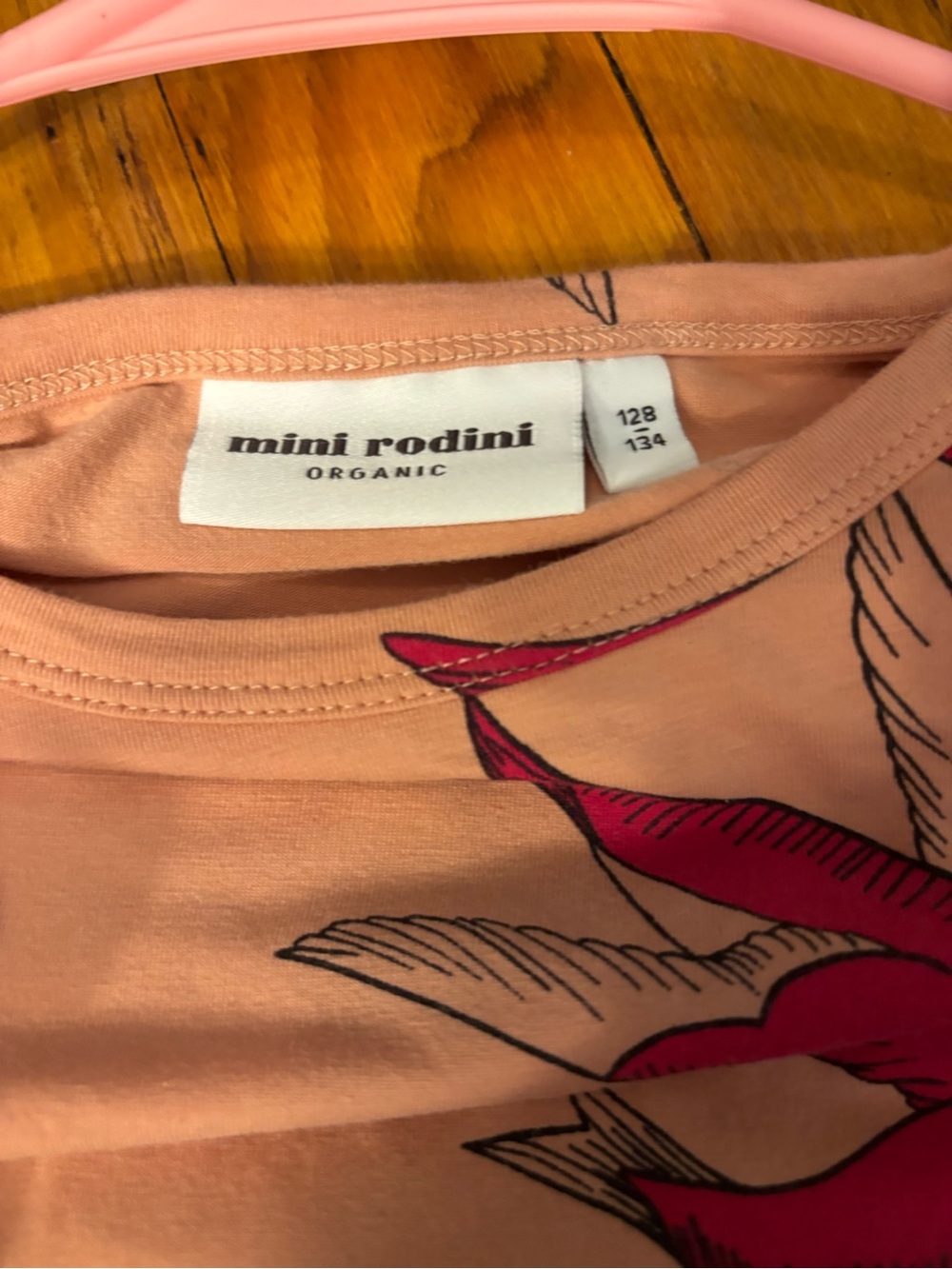 Mini Rodini Pink Bird-Print Ruffle Dress - Picture 2 of 2
